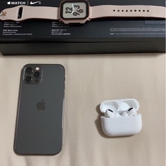 iPhone12ProSIMフリーApple Watch Air Pod Pro3点セット。