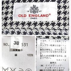オールドイングランド 美品 長袖シャツ 千鳥格子柄 総柄 黒白色 絹 38 M レディースの画像