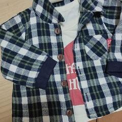 80cn 重ね着風。ロンパースの画像