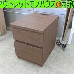 サイドテーブル 幅30×奥行42.2×高さ39cm ブラウン木目...