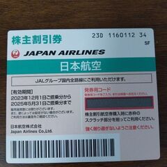 日本航空株主割引券 (JALグループ国内線片道50%割引)