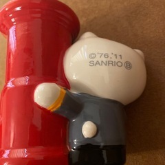 未使用　キティちゃん　ポスト　陶器製　貯金箱の画像