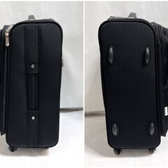 お買い得！アルファキュービック 2泊3日用 キャリーケース スーツケース 旅行カバン ブラック キャスター付き 鍵付き Bの画像