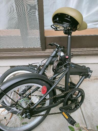 一度試乗のみ美品☆変速ギア無し折り畳み自転車