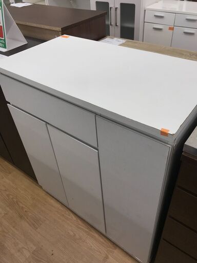 ★ジモティ割あり★ レンジ台　ホワイト    H94×W83×D46　 クリーニング済み KJ6953