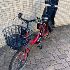 【後輪要修理】ヤマハ　電動アシスト自転車　パスバビー　20インチ　リアチャイルドシート付の画像