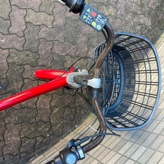 【後輪要修理】ヤマハ　電動アシスト自転車　パスバビー　20インチ　リアチャイルドシート付の画像
