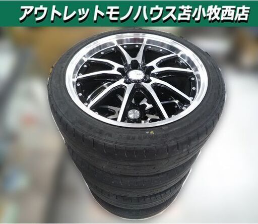 タイヤ付きホイール4本セット LOXARNY ロクサーニ 19×8J 5H 114.3 +45 EAGLE RV F 225/45R19 2021年製 中古 苫小牧西店