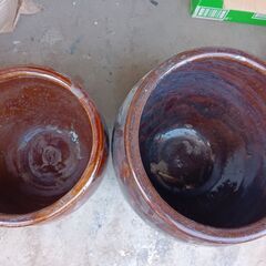 陶器製の瓶３つの画像