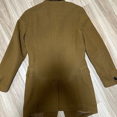 ブラウン ダブルブレスト チェスターコートの画像