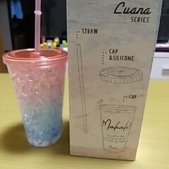 【中古♡美品】クラッシュアイスタンブラー 450ml 色：赤青系の画像