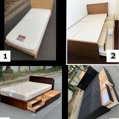 🔰配送無料🚛当日配送‼️ 収納付き・シングル・セミダブル・ダブル...