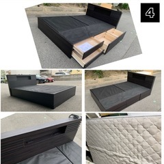 🔰配送無料🚛当日配送‼️ 収納付き・シングル・セミダブル・ダブル・ベッド　マットレス付き　セット🎖️ 洗濯機　冷蔵庫　も出品🔹　大阪　兵庫　京都　奈良　滋賀　和歌山 🔹の画像