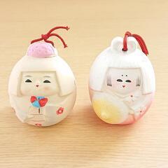 【長期保管品】 陶器製　置鈴　２点