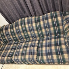 ３人がけソファ 可愛いチェック柄