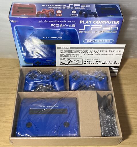 未使用品　FC互換ゲーム機　プレイコンピューターSP　SP30　内蔵ゲーム30種　ブルー