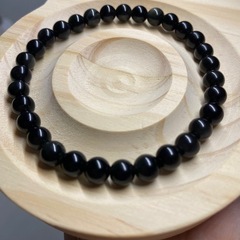 ハンドメイドブレスレット 単彩黒曜石 17cm