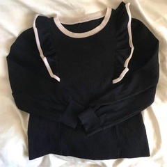 GRL 配色パイピングフリルニットトップス