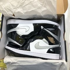 スニーカー JORDAN BRAND AIR JORDAN 1 MID SE BLACK/METALLIC SILVER-WHITE 27.0cm HV0789-010  堺市 石津【ジャングルジャングルサカイ石津店】