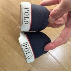 値下げ！ほぼ新品！ラルフローレン　スリッポン　ネイビー　17㌢の画像