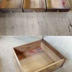 木製 小引き出し 3段引き出し 小物収納 昭和レトロ 小物入れ レトロ 古民具 /HJ-0365 2F南の画像
