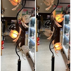 ガラスシェード フラワー スタンドライト 4灯 フロアランプ フロアーランプ 照明器具 ナイトライト 切替3段階 中古品 ③の画像
