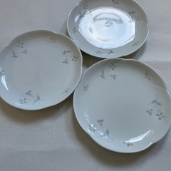 花柄陶器皿 3枚セット 約15cmの画像