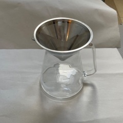 ガラス製コーヒードリッパー 金属フィルター付きの画像