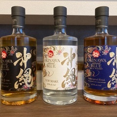沖縄アイランドブルー3本セット　2024 限定紅型ラベル ウイスキー】沖縄アイランドブルー3本セット 2024 限定紅型ラベル