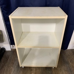 【11/24迄】キャスター付き 2段 カラーボックス  白 