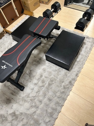 可変式ダンベル、ダンベルミット、トレーニングベンチ