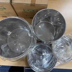 ◎キッチンポット 新品18.20㎝2個セット未使用 長期保管品の画像