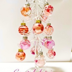 【クリスマス特集】　横浜でオリジナルガラスツリーを作りませんか(ピンク)の画像