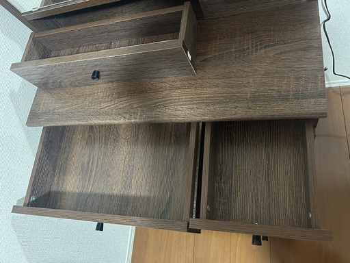 【極美品】 BELLEB ドレッサー 三面鏡ドレッサー ブラウン 木製