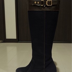 ロングジョッキーブーツ、濃紺の画像