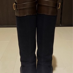 ロングジョッキーブーツ、濃紺の画像