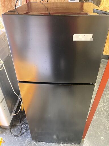 ☆中古￥12,800！maxzen　118㍑2ドア冷蔵庫　家電　2021年製　JR118ML01GM型　幅48㎝ｘ奥行50㎝ｘ高さ114㎝　【BK102】