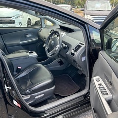 3年保証　プリウスα  平成２４年式　走行10万キロ　車検２年付　ローダウン　ナビ　テレビ　DVD  Bluetooth  バックカメラ　スマートキー　プッシュスタート　1800cc  社外マフラー　の画像