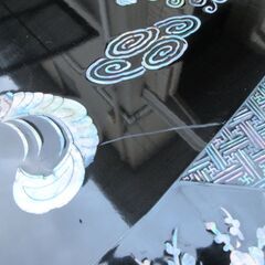 螺鈿細工テーブル 花鳥図 リビングテーブル 座卓 座敷机 ガラスの画像
