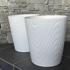 【美品】ポリプロピレン製 白い植木鉢 made in Japan...