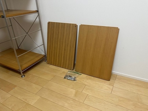 無印良品　ステンレスユニットシェルフ　タモ材棚　2台