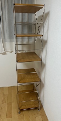 無印良品　ステンレスユニットシェルフ　タモ材棚　2台