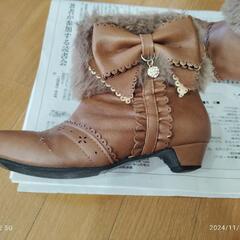 22cm 子供用ブーツ ファー付き 