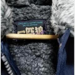 ②裏起毛ドカジャン一1匹狼Ｍサイズ刺繍入🦅紺色ネイビー１回着用🐺の画像