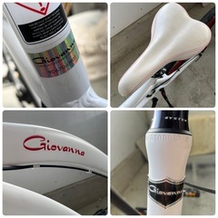 Giovanna ジオバンナ クロスバイク 自転車  シマノ製8速 アルミフレーム 26インチ Bike  ホワイトフレーム レッドホイール の画像