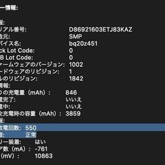 MacBook Air（Retina,13インチ,2019）128GB/8GB〈MVFK2J/A〉⑤の画像