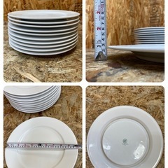 C(6808)③直接引き取り限定 洋食器 大皿 10枚セット リムプレート 30.5cm 白 MR DurableThick4220 業務用 食器 飲食店 店舗用 中古品の画像