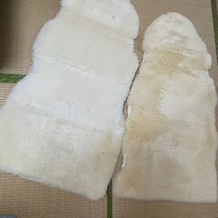 ムートン　ラグ　2枚セット　ジャンク品