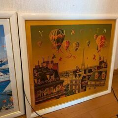 ヒロ・ヤマガタ　額入りポスター　「ボートパレード」「バルーニング」２枚の画像