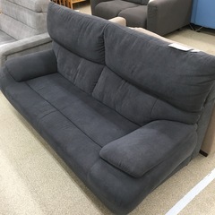 【店頭引き取り限定】3人掛けソファ　布張り　ダークグレー